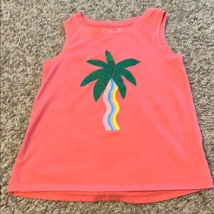 Cat & Jack Coral Tank Top with Palm Tree Design - 5T
